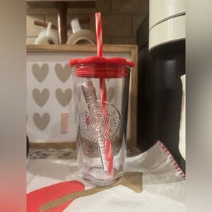 Starbucks newly released 2026 Valentines heart shaped cold cup